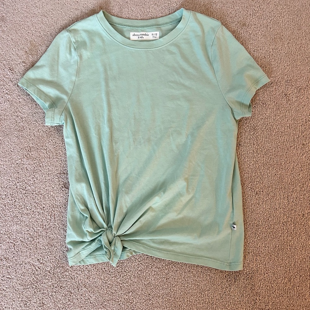 Abercrombie Kids Light Green Knot Front Tee